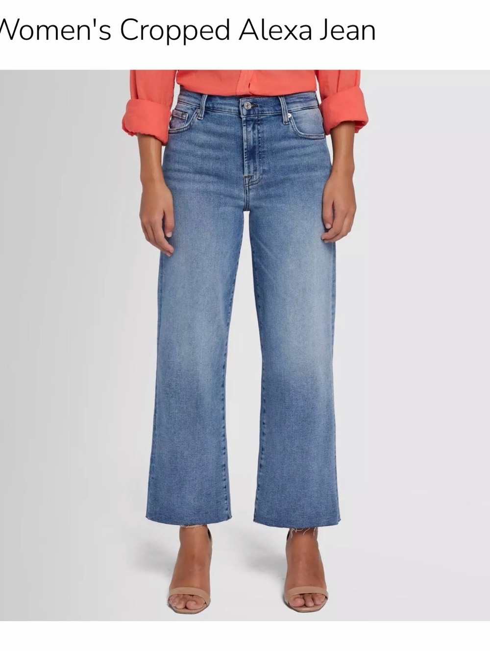 7 For All Mankind Light Blue Cropped Alexa Jeans